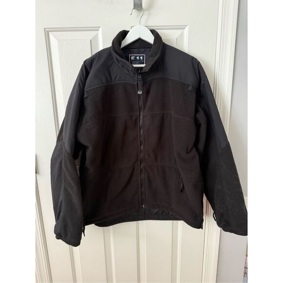 5.11 Tactical Black Zip Up Heavy Fleece Jacket sz L - Picture 1 of 7